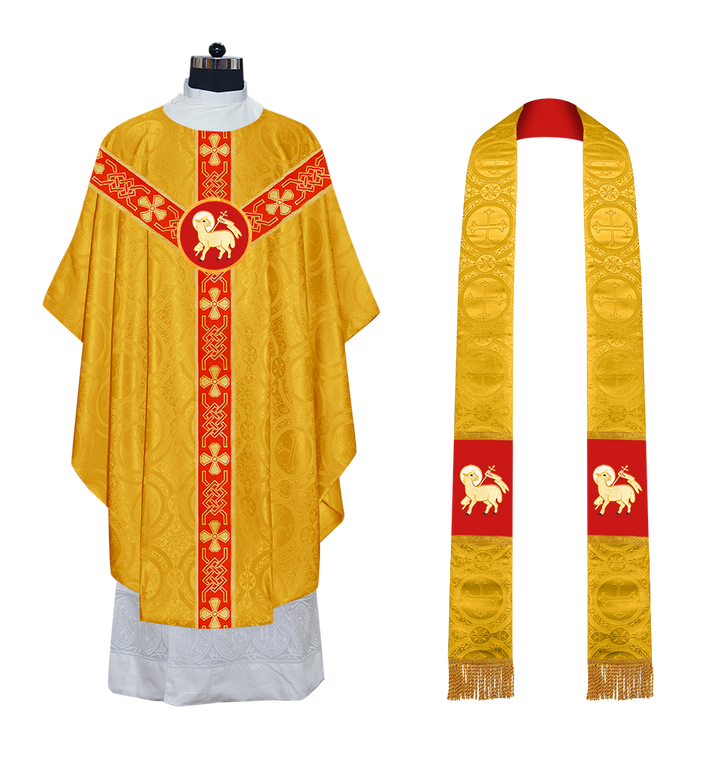 Gothic Chasuble - Y Type with woven braids