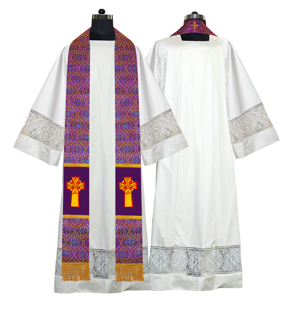The priest stole with a Celtic cross motif