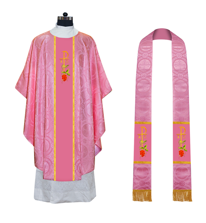 Gothic Chasuble - Spiritual PAX and Grapes