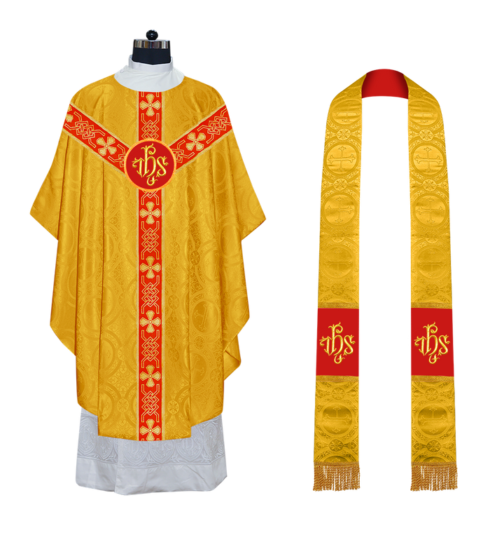 Gothic Chasuble - Y Type with woven braids