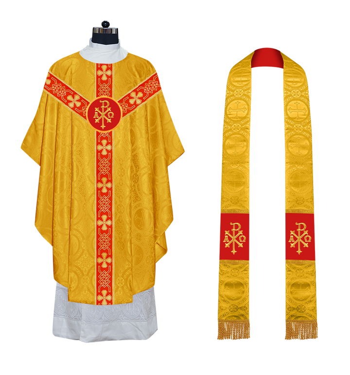 Gothic Chasuble - Y Type with woven braids