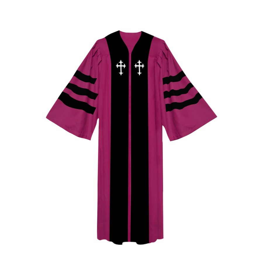 Dr. of Divinity Robe in Black with Red and Gold