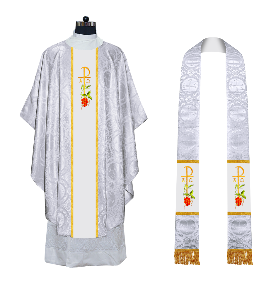 Gothic Chasuble - Spiritual PAX and Grapes