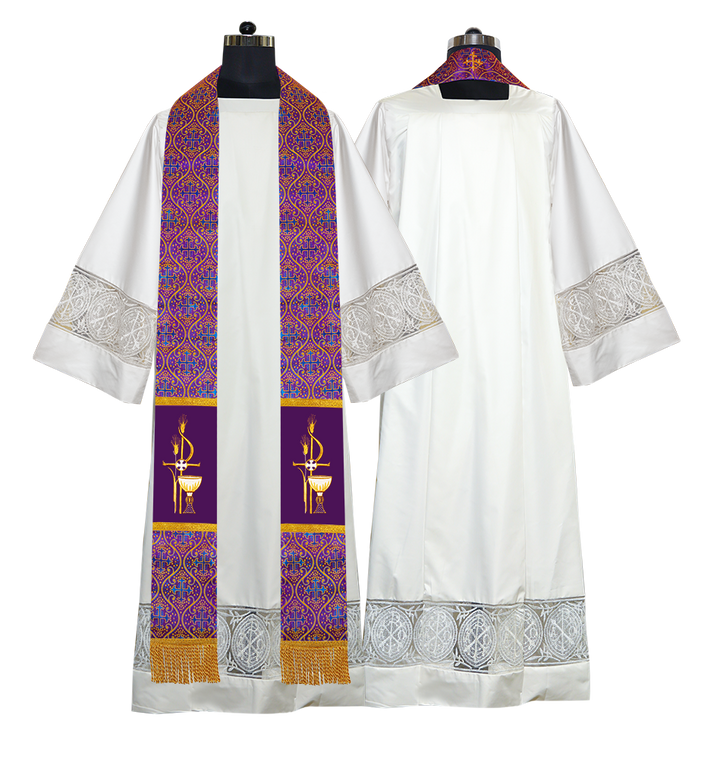 Set of 4 PAX with Chalice Embroidered Priest Stole