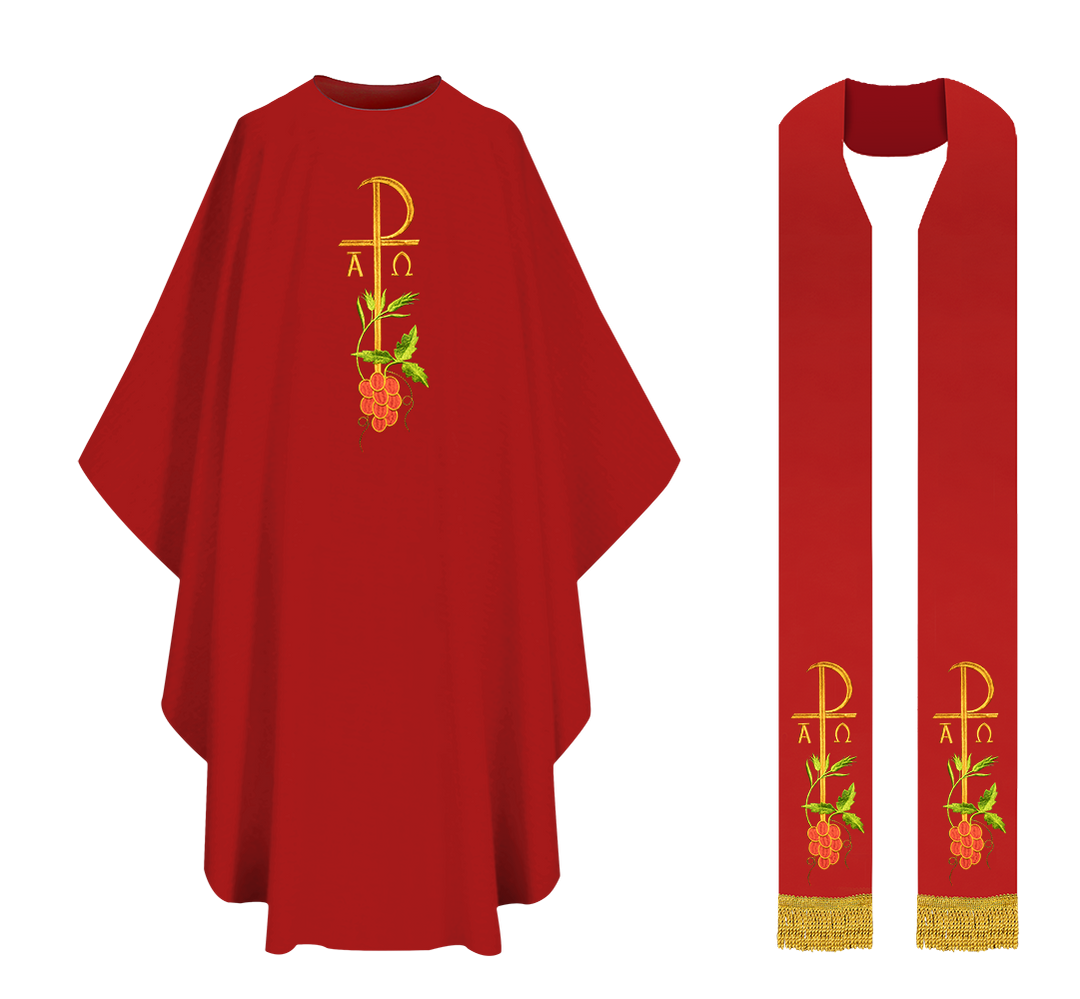 Gothic Chasuble - Spiritual PAX and Grapes