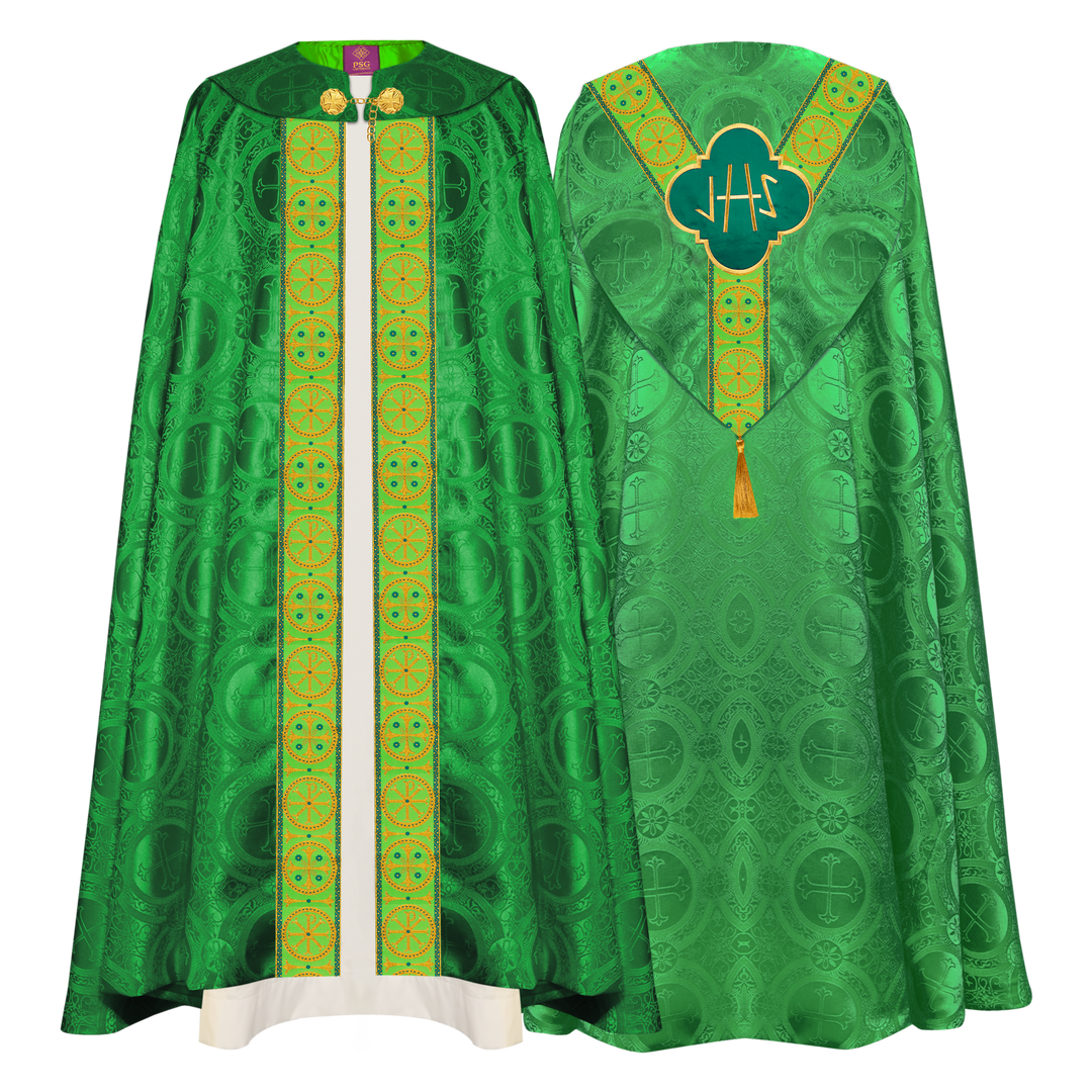 GOTHIC Cope VESTMENT WITH Y TYPE BRAIDED LACE