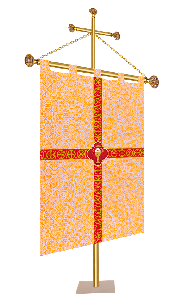 CHURCH BANNER WITH BRAIDED ORPHREY