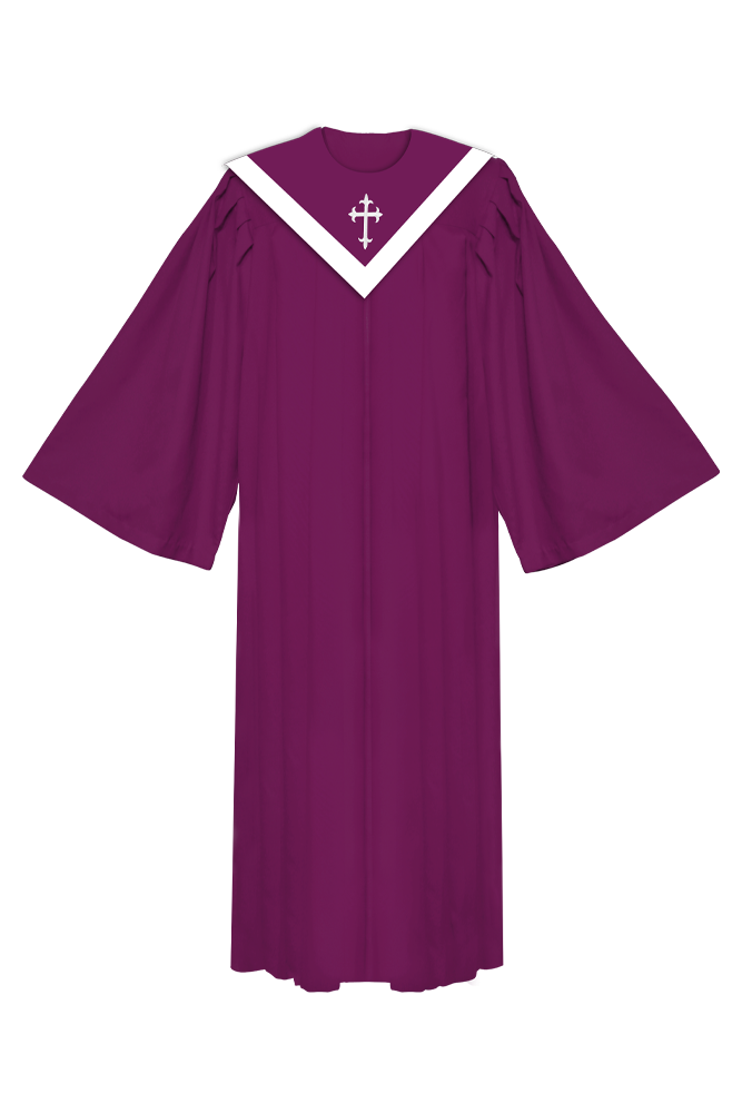 V neckline choir robe - Fluted sleeves