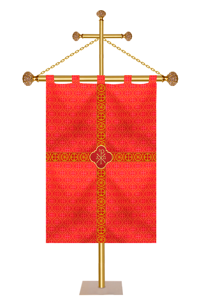 CHURCH BANNER WITH BRAIDED ORPHREY