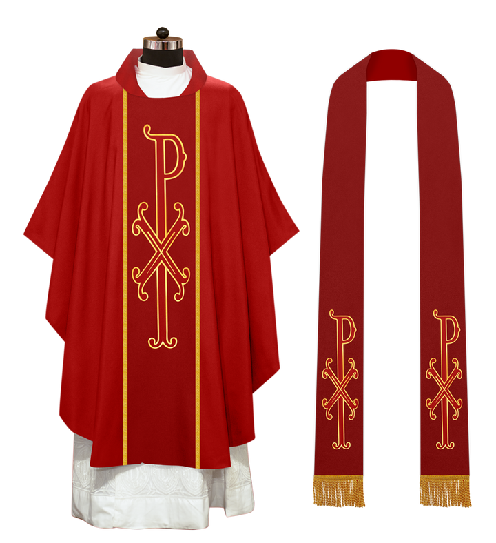Gothic Style Chasuble - Spiritual PAX motif