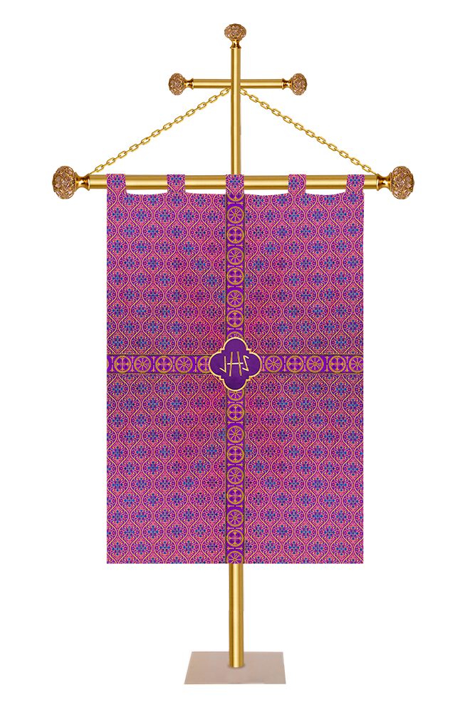 CHURCH BANNER WITH BRAIDED ORPHREY