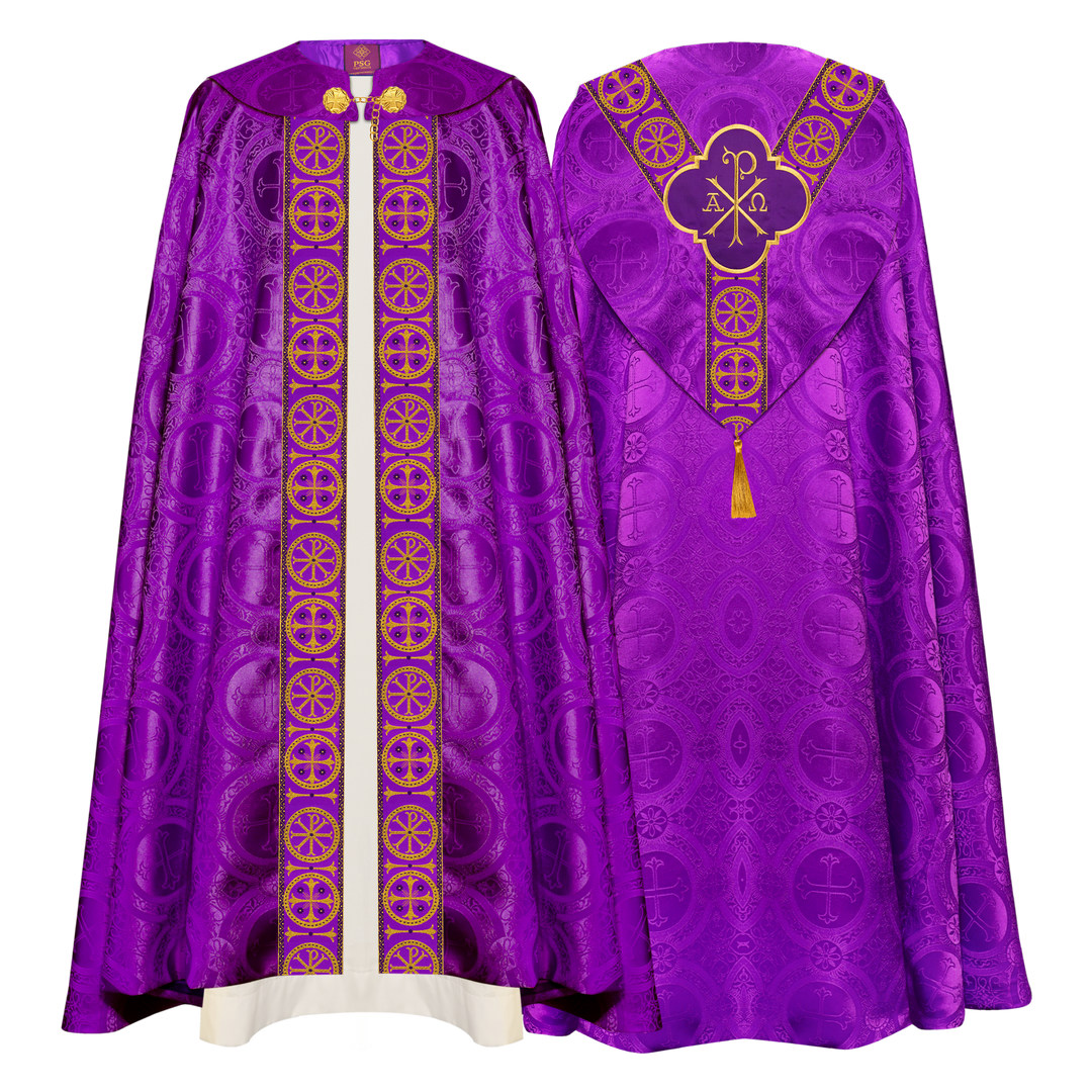 GOTHIC Cope VESTMENT WITH Y TYPE BRAIDED LACE
