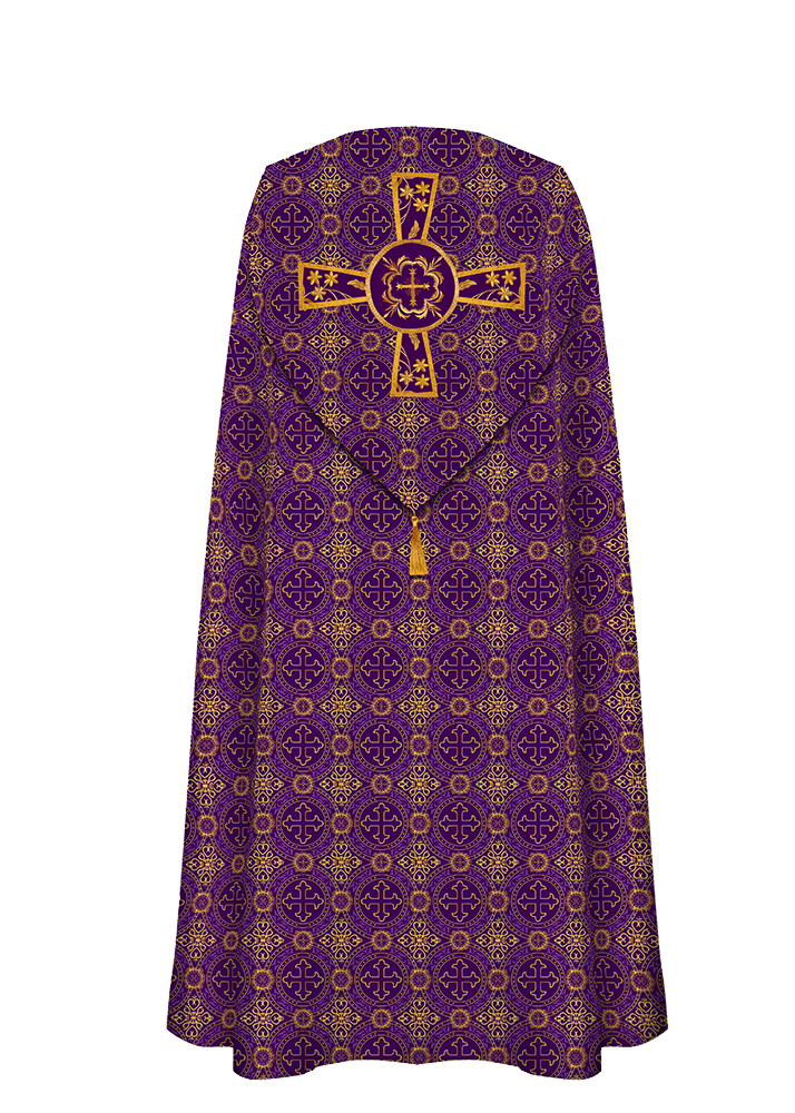 Gothic cope vestment- Floral Western Cross