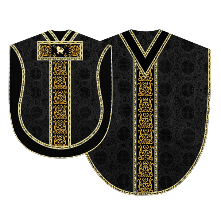 BORROMEAN CHASUBLE VESTMENT ENHANCED WITH MOTIFS AND TRIMS