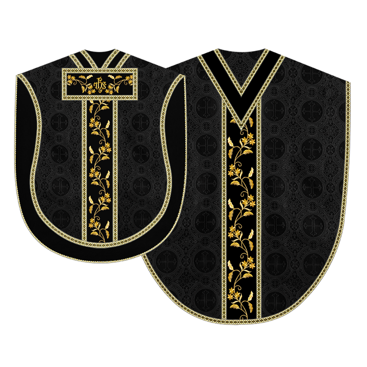 Borromean chasuble vestment ornated with floral design and trims