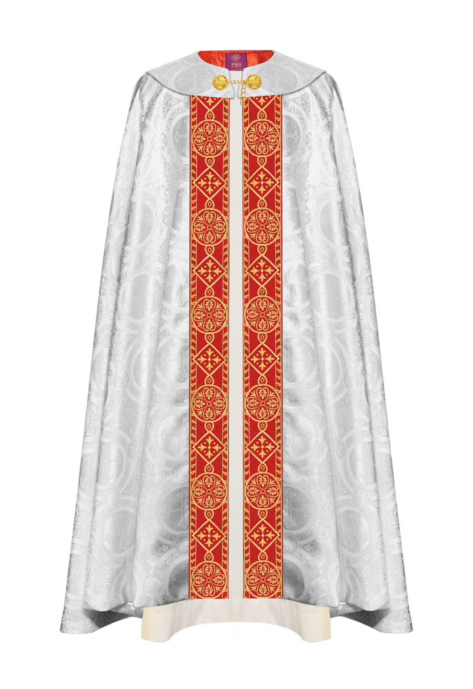 Gothic Style Cope Vestment With Detailed Ivory Braids