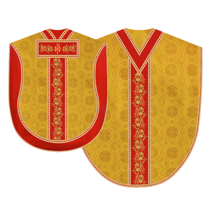 BORROMEAN CHASUBLE VESTMENT WITH GRAPES EMBROIDERY AND TRIMS