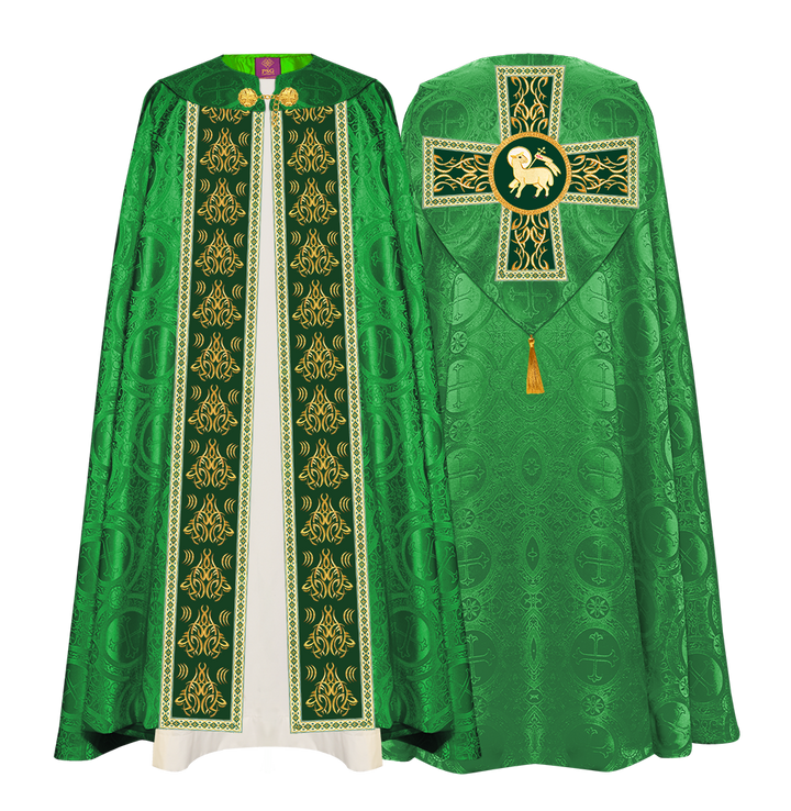 GOTHIC COPE VESTMENTS WITH LITURGICAL EMBROIDERY AND TRIMS