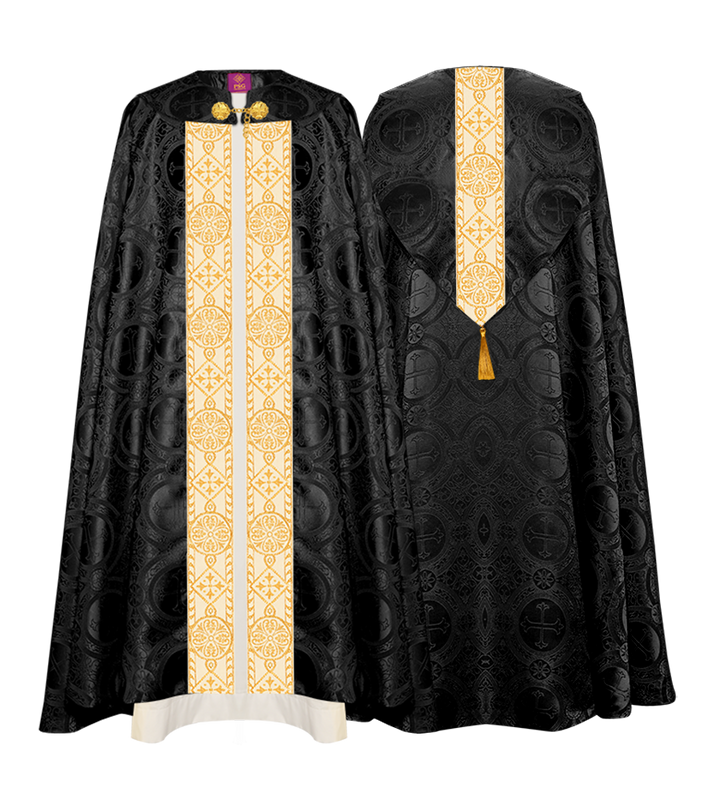 Gothic Style Cope Vestment With Detailed Ivory Braids