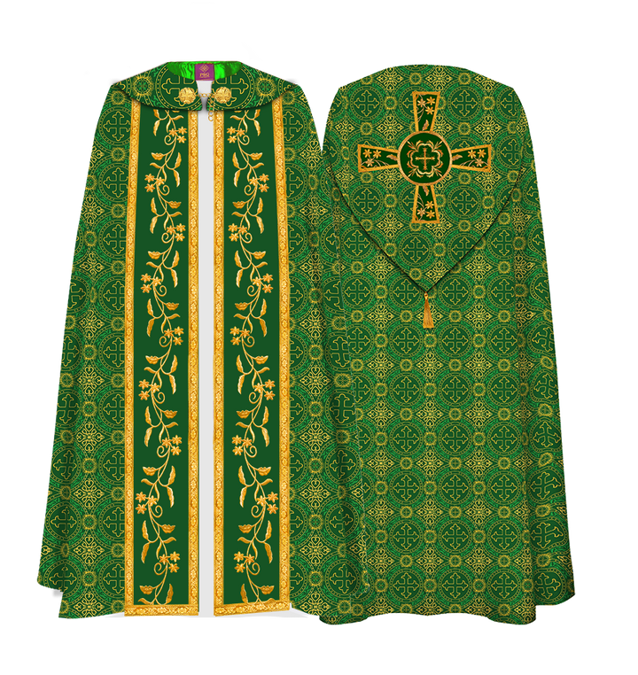 Gothic cope vestment- Floral Western Cross