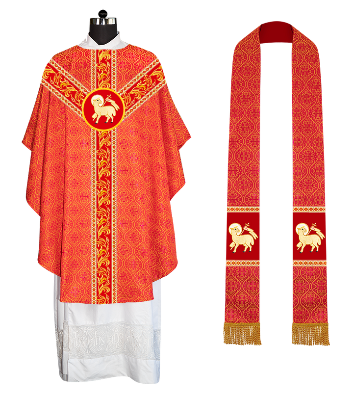 GOTHIC CHASUBLE VESTMENTS WITH ORNATE EMBROIDERY AND TRIMS