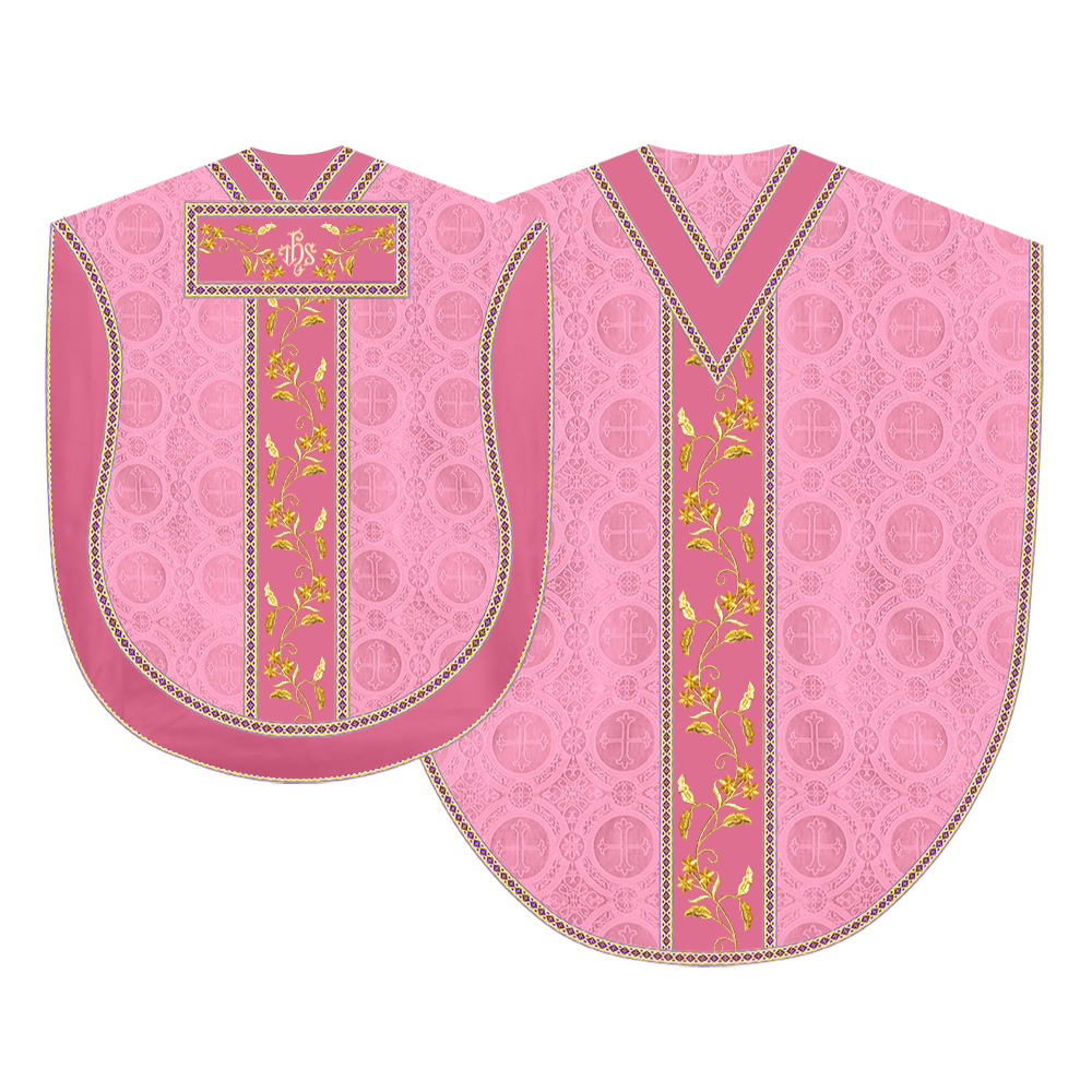 Borromean chasuble vestment ornated with floral design and trims