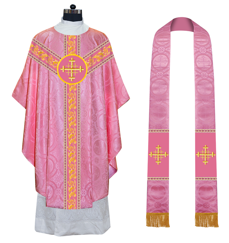 GOTHIC CHASUBLE VESTMENTS WITH ORNATE EMBROIDERY AND TRIMS