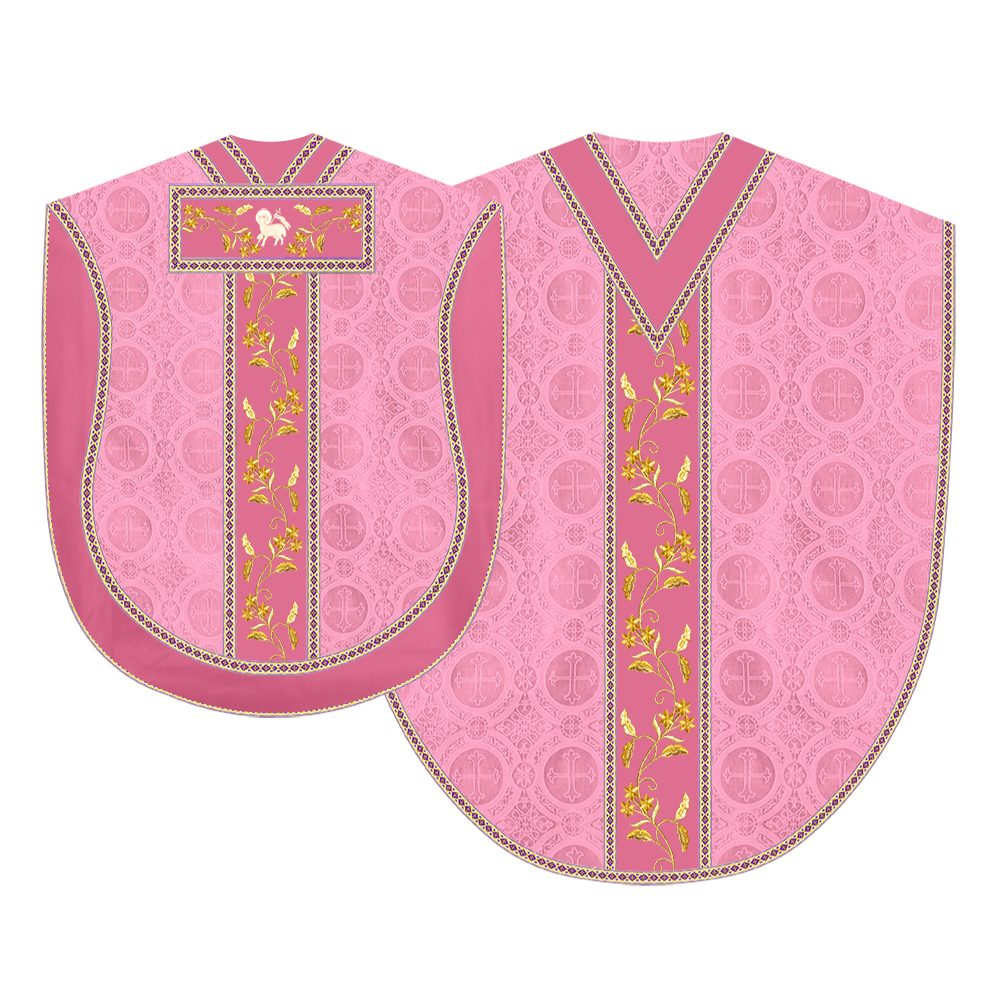 Borromean chasuble vestment ornated with floral design and trims