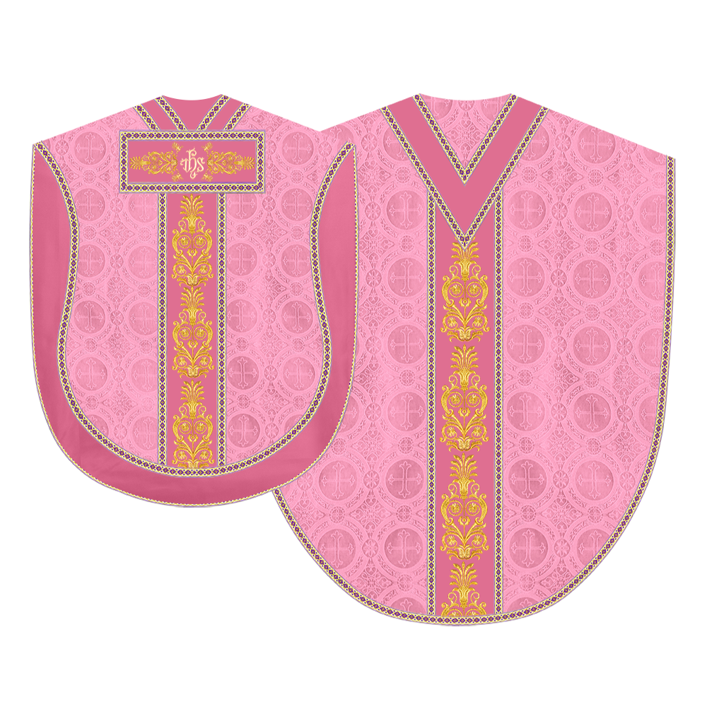 BORROMEAN CHASUBLE VESTMENT WITH DETAILED BRAIDS AND TRIMS