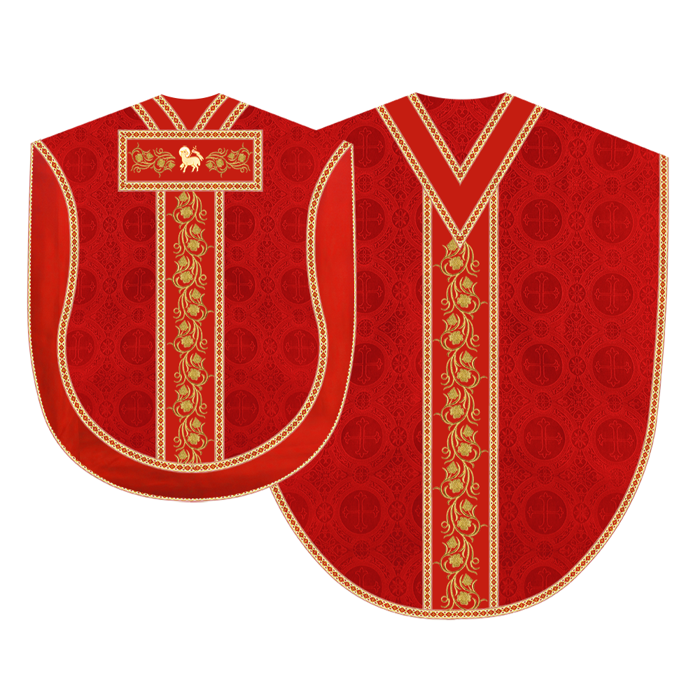 BORROMEAN CHASUBLE VESTMENT WITH GRAPES EMBROIDERY AND TRIMS