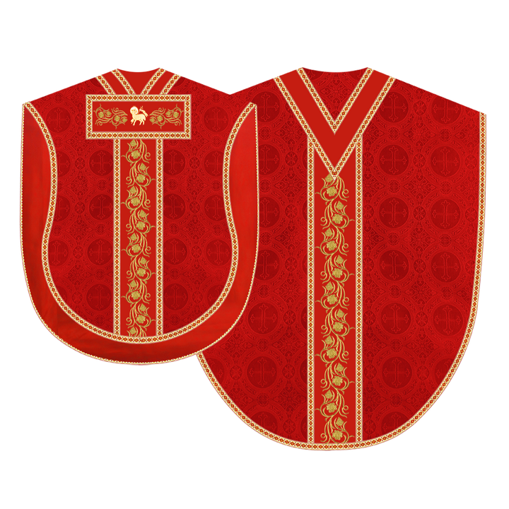BORROMEAN CHASUBLE VESTMENT WITH GRAPES EMBROIDERY AND TRIMS