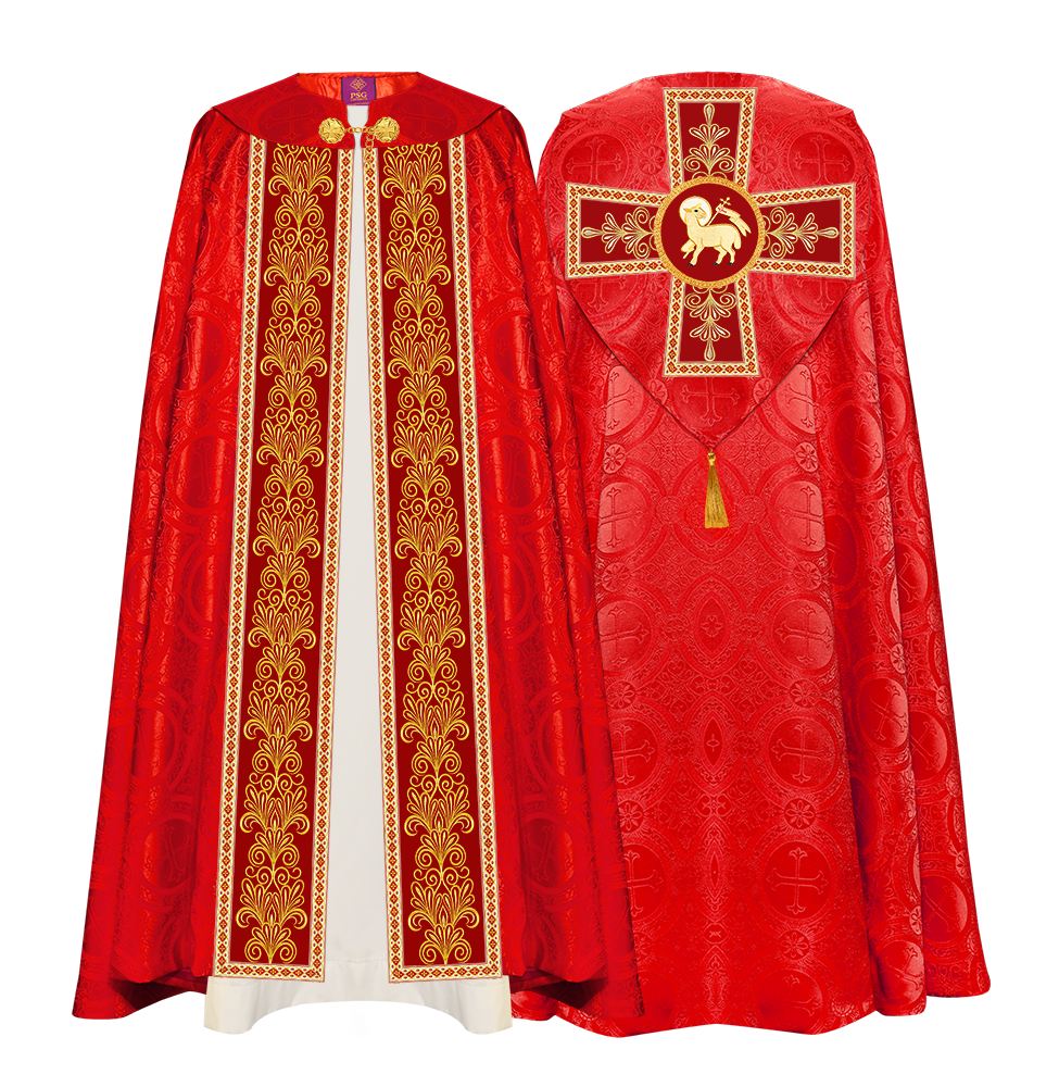 ENHANCED GOTHIC COPE VESTMENT WITH TRIMS