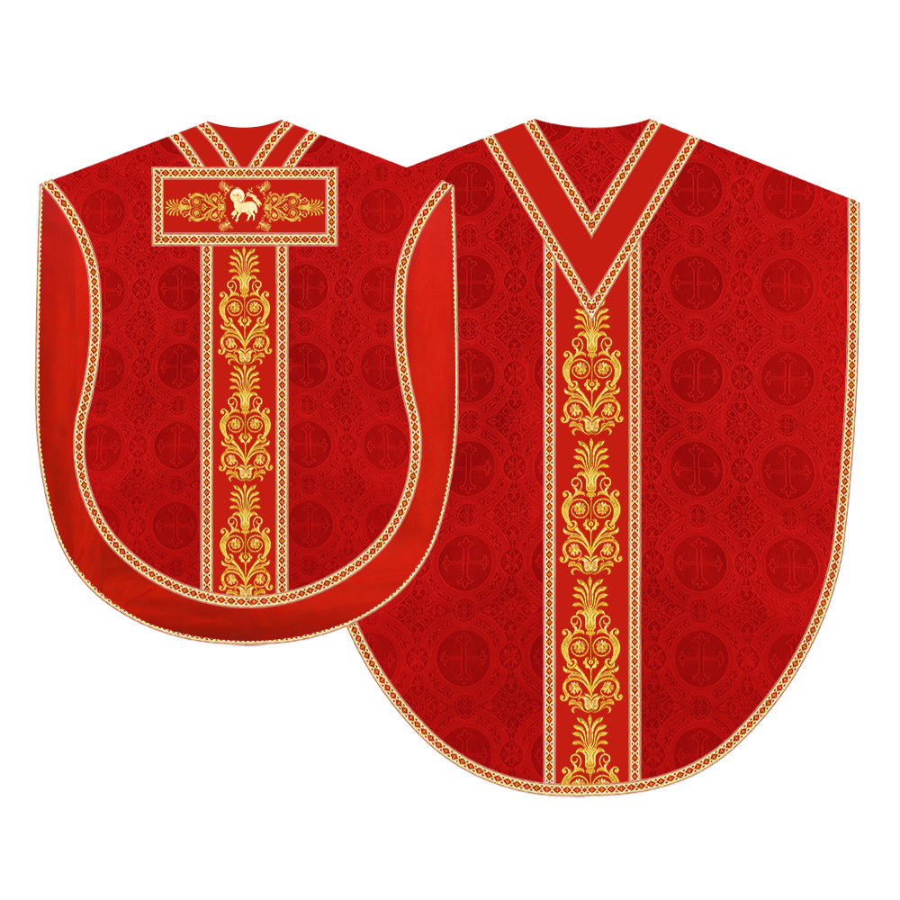 BORROMEAN CHASUBLE VESTMENT WITH DETAILED BRAIDS AND TRIMS
