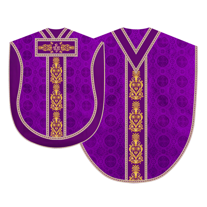 BORROMEAN CHASUBLE VESTMENT WITH DETAILED BRAIDS AND TRIMS