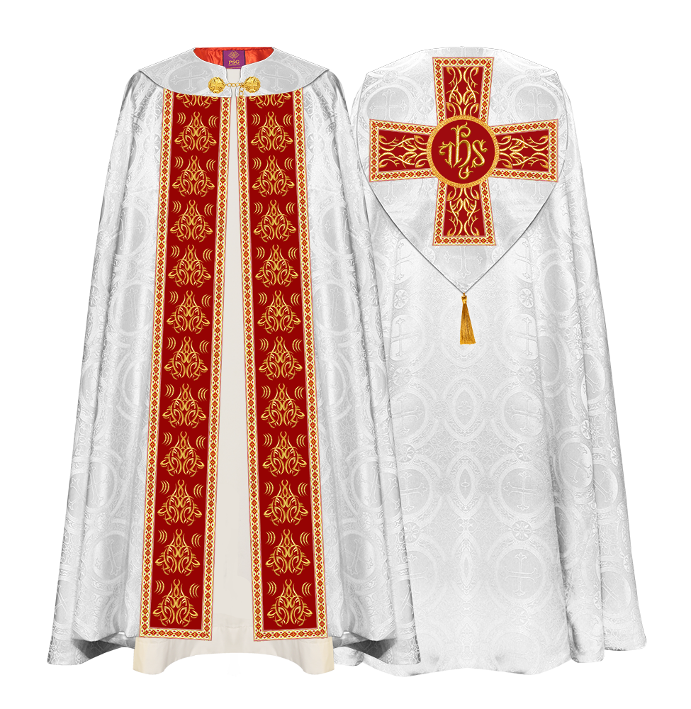 GOTHIC COPE VESTMENTS WITH LITURGICAL EMBROIDERY AND TRIMS